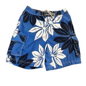 J.Crew Original Seaworks Blue Floral Hawaiian Swim Trunks Board Shorts Mens 30